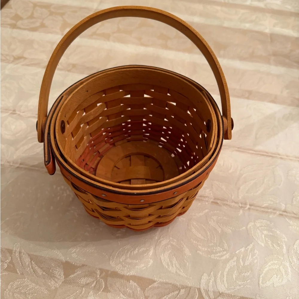 Longaberger Handwoven Basket with orange accents